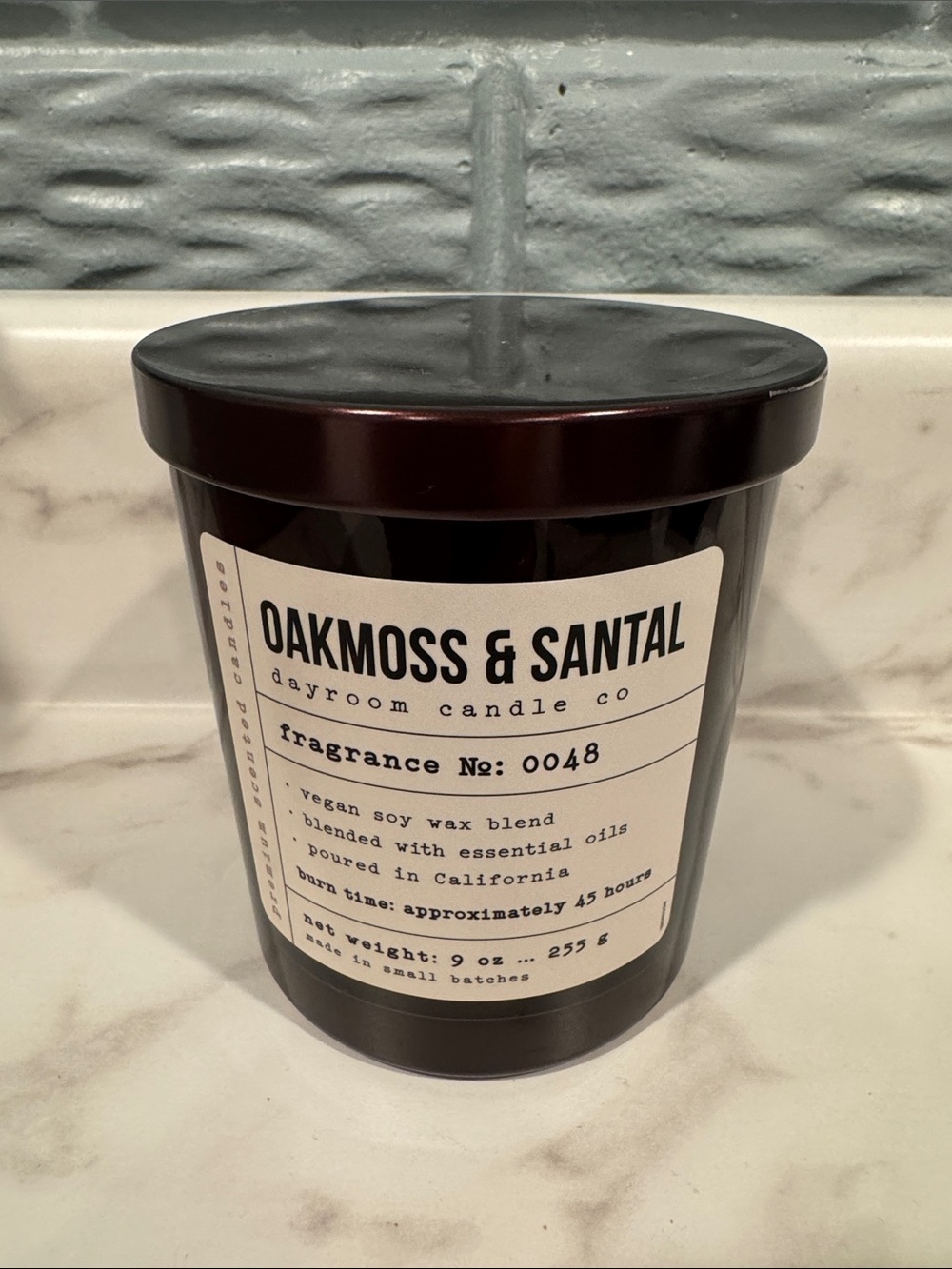 Leoben Candle Co Oakmoss & Santal 9 oz Vegan Soy Wax Blend Dayroom